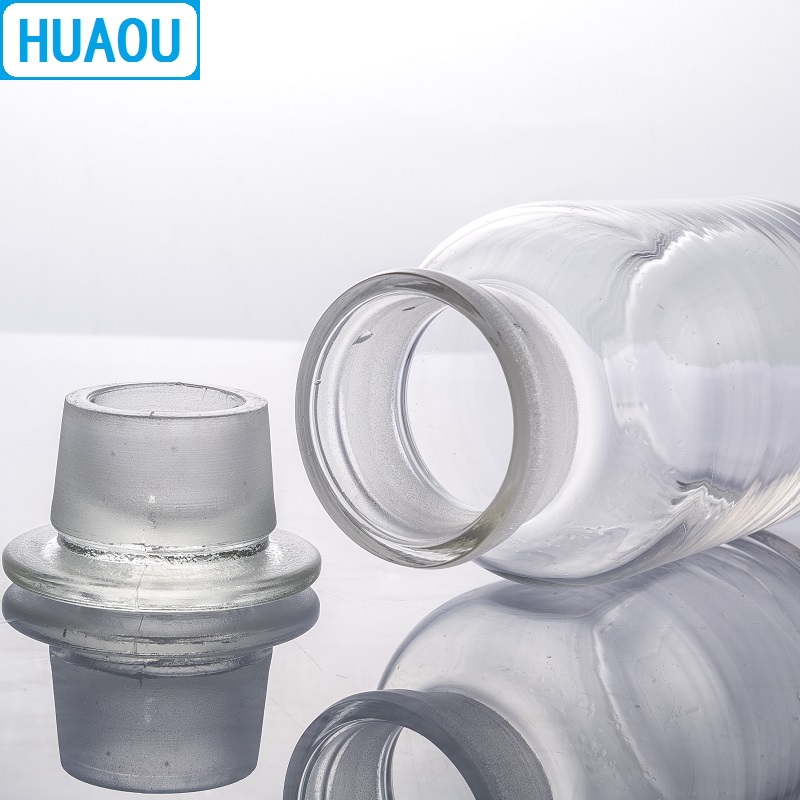 HUAOU 250mL Wide Mouth Reagent Bottle Transparent Clear Glass with Ground in Glass Stopper Laboratory Chemistry Equipment