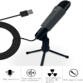 Condenser Microphone USB Studio Microphone For PC Sound Card Professional Karaoke DJ Live Recording Microphone Plug & Play Stand