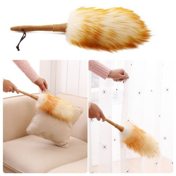 Lambswool Feather Duster Cleaning Home Clean Dust Wood Handle Hanging Rope UK