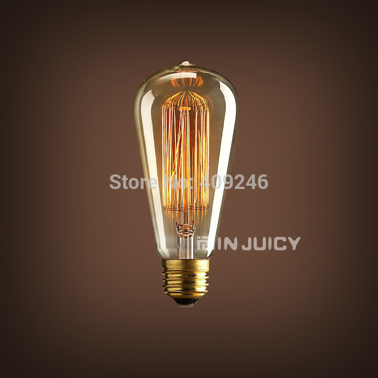 Marconi Style Light Bulb Lamp Vintage Edison Reproduction 40 Watt 60 Watt Clear Glass Fireworks E27 ST64 AC110V Or 220V