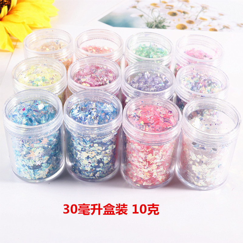 10g Irregular Shell Paper Paillettes Glitter Mix High Flash Crystal Sequins Colorful Flakes For 3D DIY Nail Art Decoration