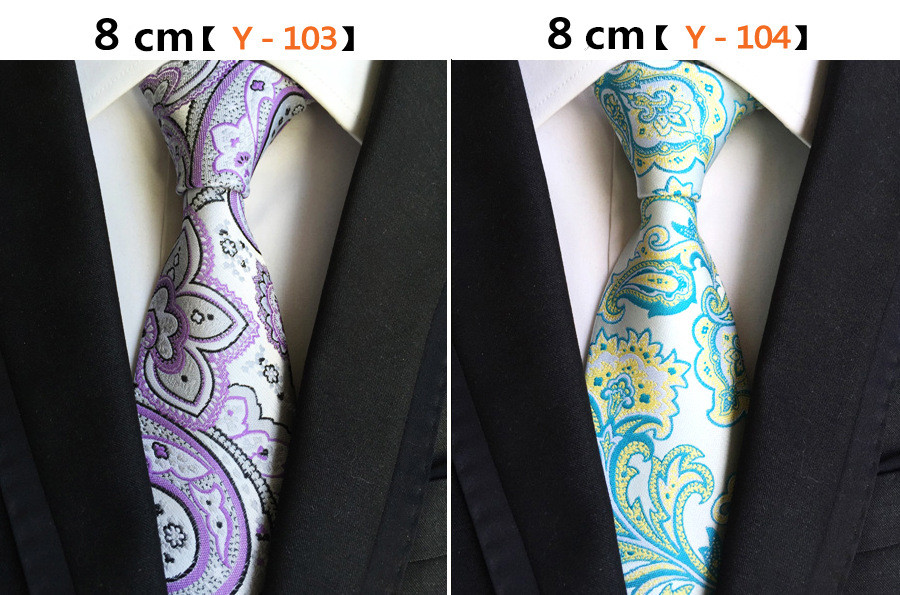 Mens Tie Narrow Version of Silk Paisley Jacquard Woven Necktie Male 8cm Formal Business Casual Professional Work Father's Gift