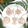 12PCS/Box Multi Vintage Christmas Wooden Pendants Ornaments Decoration Home Christmas Tree Ornaments Hanging Kids Gifts Supplies