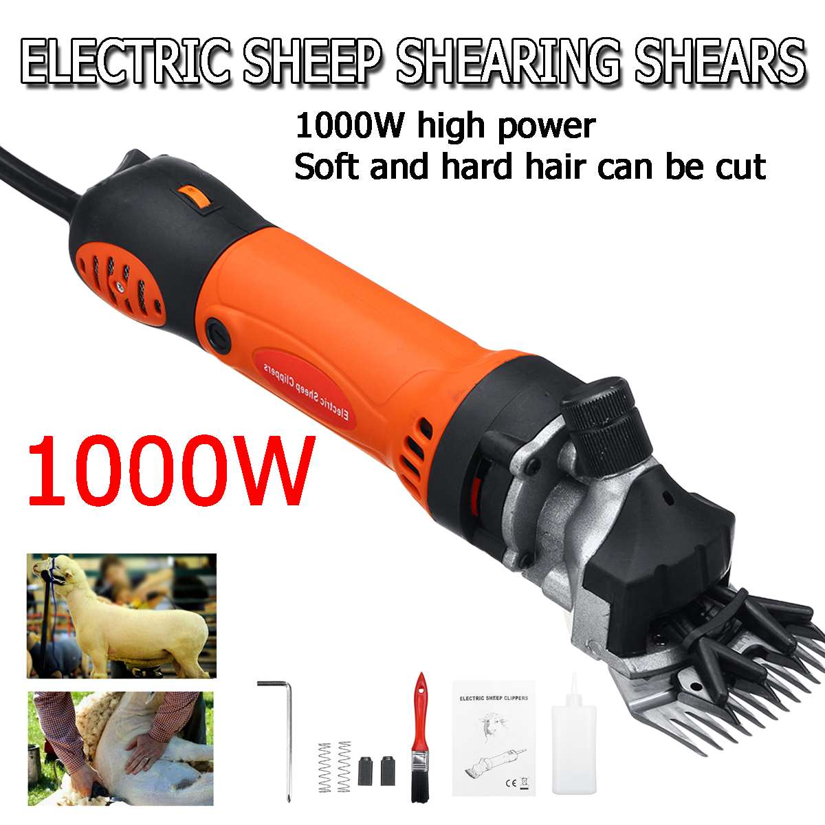 1000W 110V/220V 6 Gears Speed Electric Sheep Goat Shearing Machine 13-teeth Clipper Farm Shears Cutter Wool scissor Cut Machine