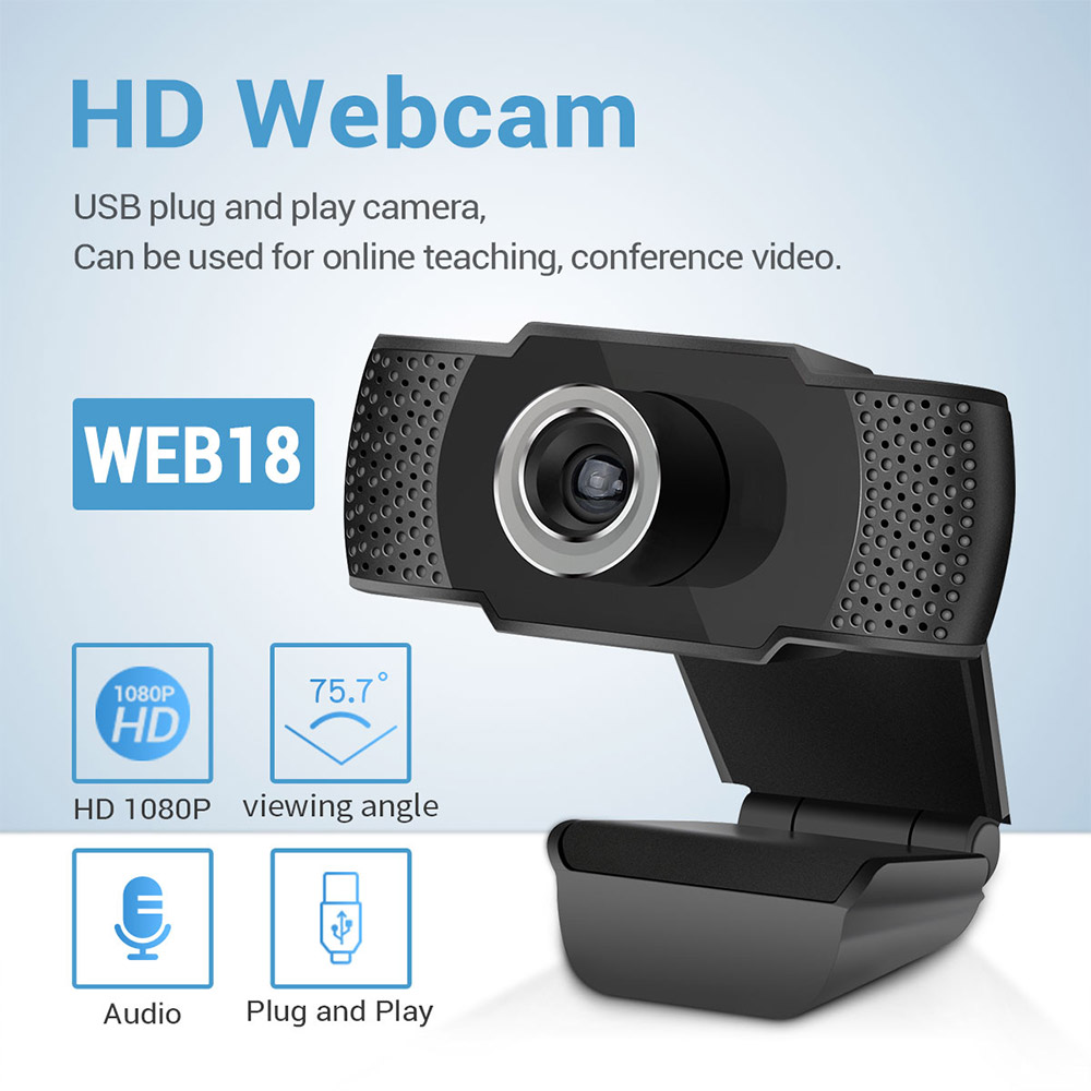 OULLX 1080P Webcam Built-in Microphone Smart WebCam USB Pro Camera for Desktop Laptops PC Game Web Camera For OS Windows Android