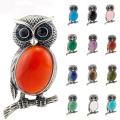 Owl Necklace Healing Crystal Stones Pendant Necklaces for Women Men Gemstone Jewelry for Reiki Spiritual Energy Lucky