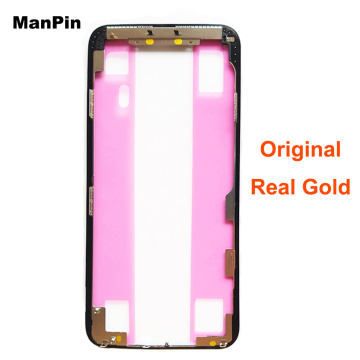 10Pcs/Lot LCD Screen Bezel Frame For iPhone 11Pro MAX XS X Mobile Phone Display Glass Middle Housings Real Gold With Adhesive