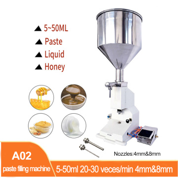 A02 Pneumatic Quantitative Paste Filling Machine 5-50ml Cream Shampoo Cosmetic Liquid Paste Filling Machine