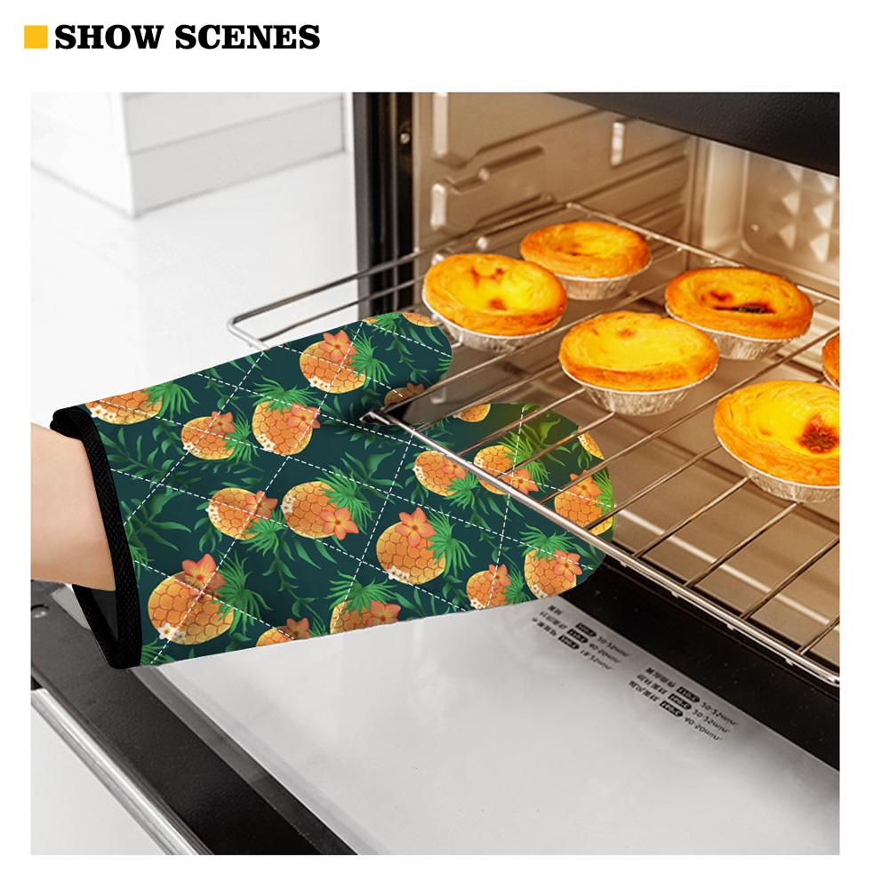 2pcs Insulation Gloves Rabbit Print Kitchen Pad Cooking Microwave Gloves Baking BBQ Oven Potholders Oven Mitts Kitchen Gloves