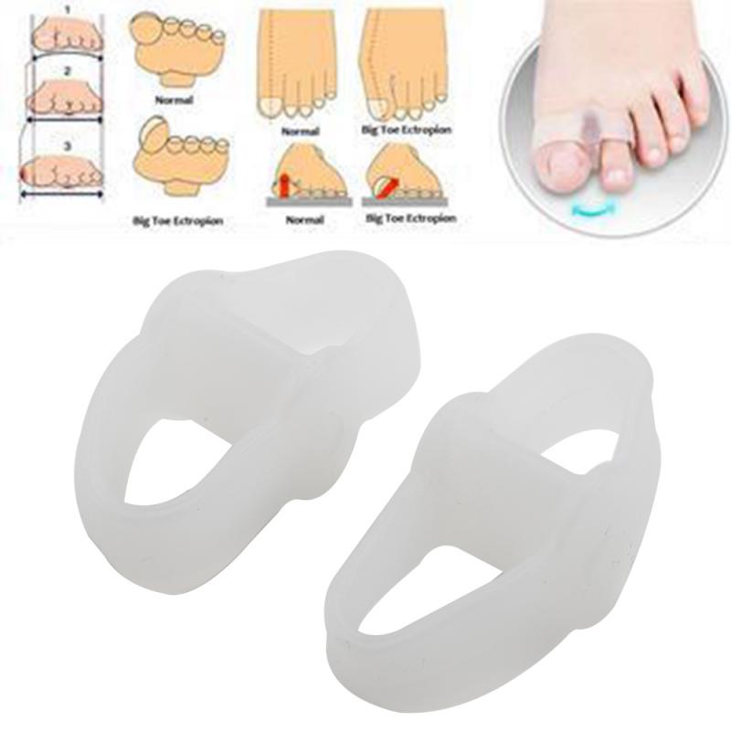 1 Pair Silicone Gel Foot Fingers Two Hole Toe Separator Thumb Valgus Protector Bunion Adjuster Hallux Valgus Guard Feet Care