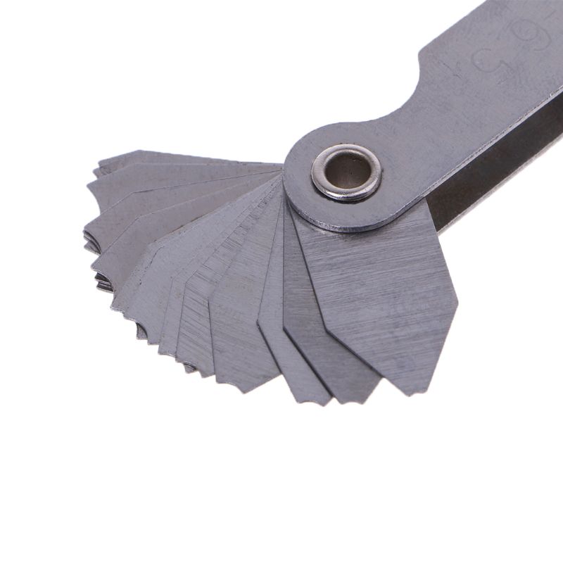 32pcs/set R1-6.5A7C10 Stainless Steel Radius Gauge Fillet Gauge Sample R Gauge with 1-6.5 Blades Range for Industrial