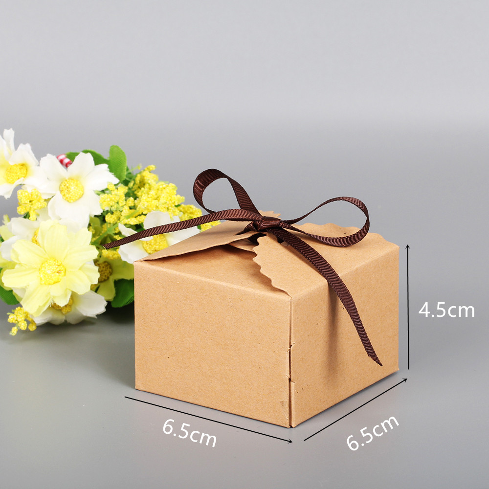 10pcs White Craft Paper Gift Box Brown Packaging Jewelry Box Candy Box Solid Color Kraft Paper Box Cardboard Handmade Soap Box