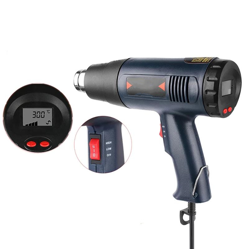 1800W 100-600 Celsius Handheld Digital Display Thermostat Hot Air Gun EU Thermoregulator Soldering Heat Guns with 4 Nozzles