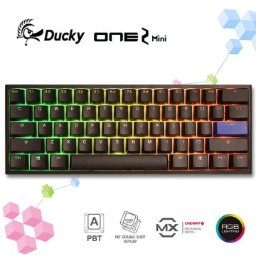 100% original Ducky One 2 Mini v2 Rat Year RGB LED 60% Double Shot PBT Mechanical Keyboard Cherry MX Switch - Version 2