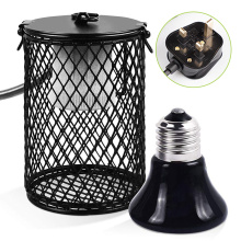 Practical Home Reptile Ceramic Heating Lamp Heater Holder Reptile Infrared Bulb Holder With Anti-Hot Bracket High Quality