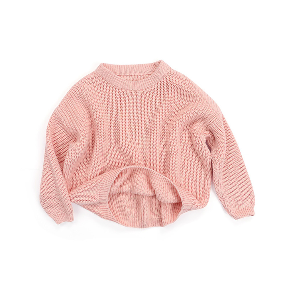 2020 0-5Y Korea style Kids Baby Boys Girls Sweaters Autumn Winter Warm Thick Soft Knited Solid Long Sleeve Tops Sweater Outwears