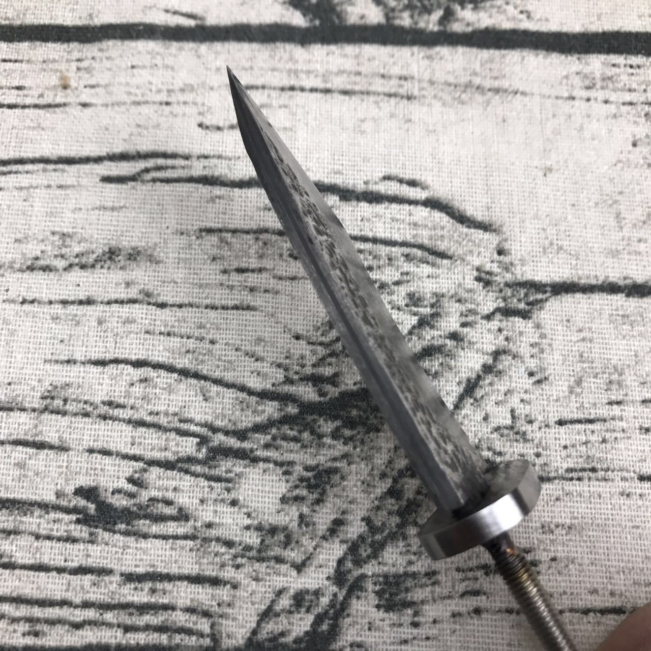 X0-6DP Diy Damascus steel knife blade billet cutting tool pattern steel tea knife semi-finished diy knife straight fixed