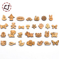 Hot 50pcs/lot natural color cute cartoon wooden button for kids sewing buttons clothes accessories wooden crafts decoration DIY