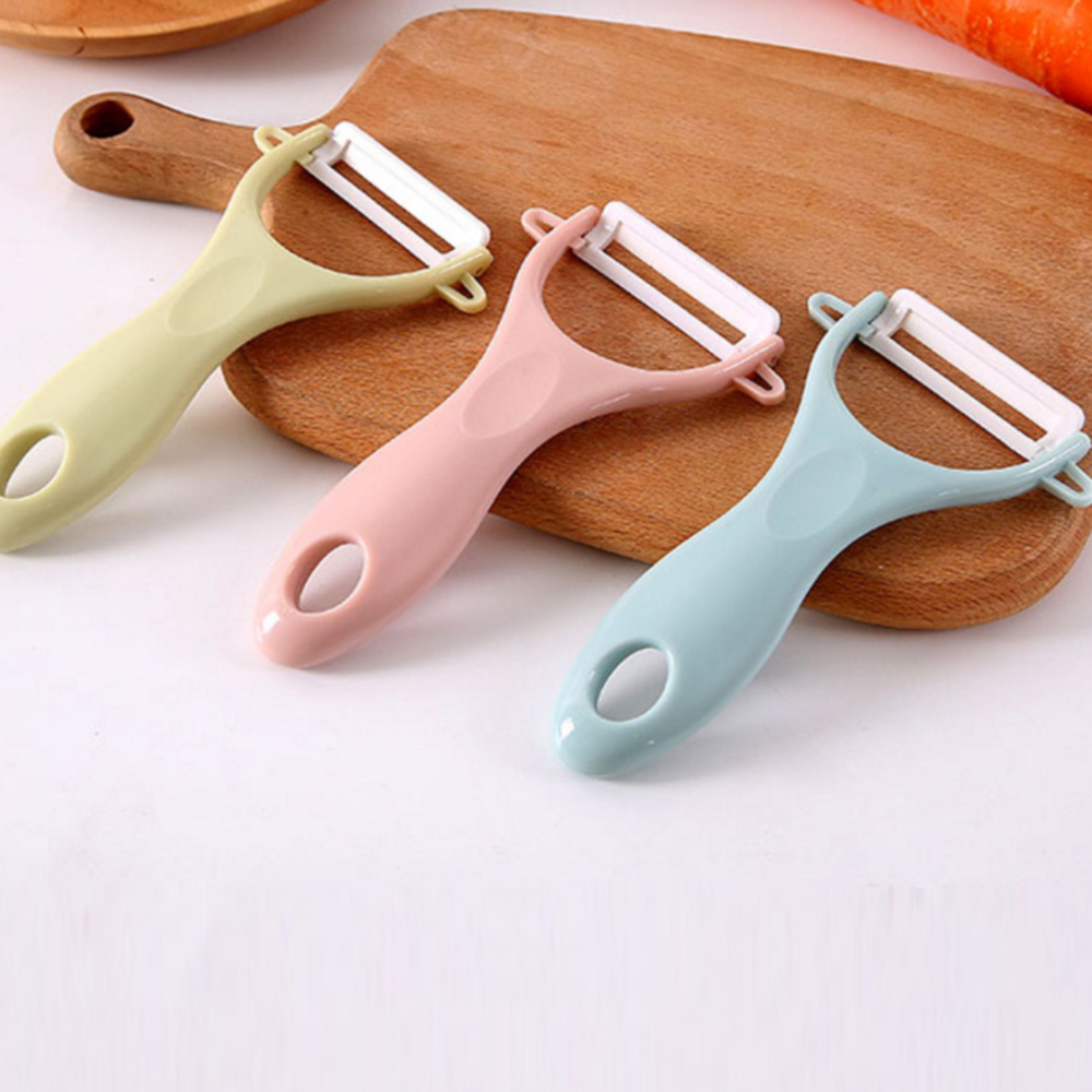 3 Colours Creative Ceramic Fruit Vegetable Peeler Kitchen Multi-function Apple Scraping Fruit Paring Knife Fruit Tools