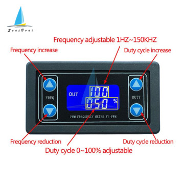 1HZ-150KHZ LCD Digital Display PWM Pulse Frequency Duty Ratio Adjustable Square Wave Rectangular Signal Generator 3.3V-30V