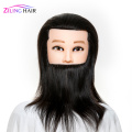Male Mannequin Hairdressing Training Head With 100% Real Human Hair And Beard Manequin Hair Doll Manikin Head For Barber Salon