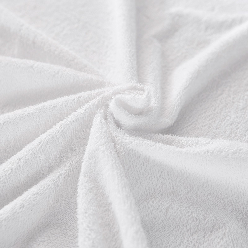 100% Cotton Terrycloth Mattress Cover White Solid Color Waterproof Mattress Cover For Hotel Soft Bed Pad Protector No Pillowcase