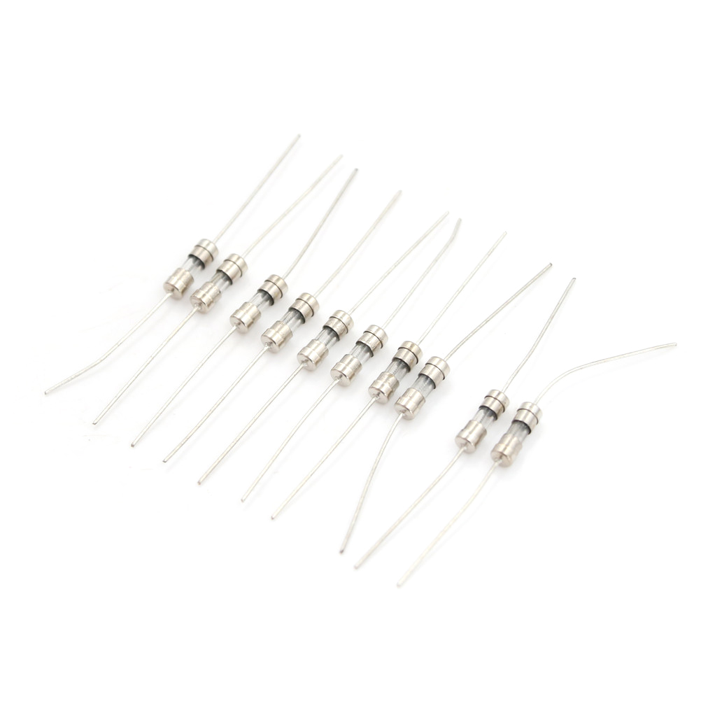 10pcs/lot T3.15A 3150mA 250V Slow Axial Fuse Glass Tube With Lead Wire T3.15A 3150mA 250V Slow Fuse 3.6*10mm