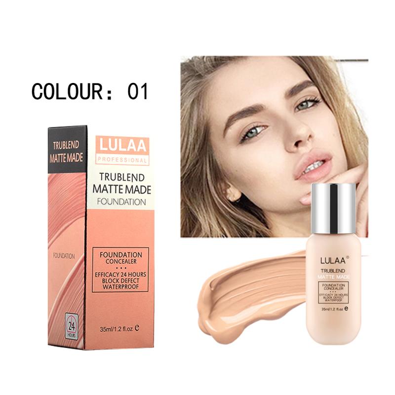 35ml Matte Liquid Foundation Concealer Oil Control Brighten Easy To Wear Long Lasting Waterproof Skin Care Face Foundation TSLM1