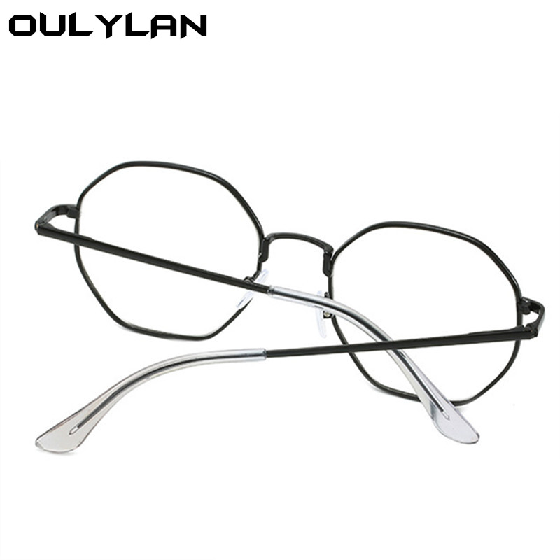 Oulylan Finished Myopia Glasses Women Men Blue Light Blocking Short Sight Eyewear Polygon Computer Prescription Eyeglasses -1.5
