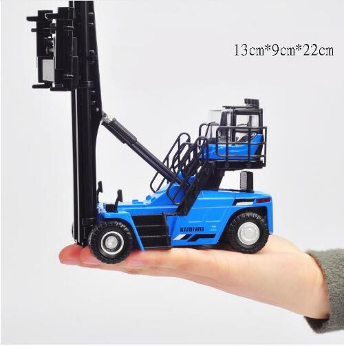 Alloy Diecast 1:50 Construction Vehicle Empty Box Stacker Forklift Climbing Model Simulation Car Model Excavator Toys