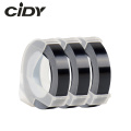 CIDY 3 rolls 9MM 12MM 6MM Dymo 3D Plastic Black Color Embossing Tapes for Embossing Label Makers DYMO 1011 1610 12965 MOTEX E101