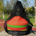 Soccer Field Marker Cone Mesh Pouch Drawstring Carry Bag with End Lock Black