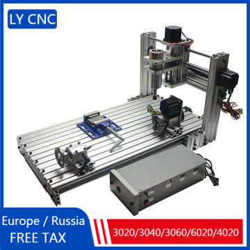 LY DIY CNC Router 5aixs 3020 3040 4020 6020 3060 3 4 aixs mini engraving milling machine metal body aluminum frame Mach3 USB