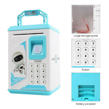 Automatic Electronic Piggy Bank ATM Password Money Box Cash Coins Saving Safe Box Lock Auto Paper Deposit Banknote Kids Gift