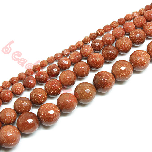 Natural Faceted Gold SandStone Round Loose Beads 16" Strand 4 6 8 10 MM For Bracelet Necklace Making (F00247)