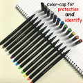 12PCS/Set Color 0.4 mm Fiber Gel Pen Fineliners Sketch DrawingFelt Tip Fine Hook Line School Writting Pen