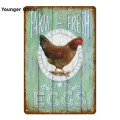 Farm Fresh Eggs Metal Poster Sweet Corn Tobacco Tomato Potato Wall Decor Chicken Art Painting Plaque Vintage Tin Signs YI-043