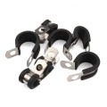 55 PCS Car Rubber Cushion Pipe Clamps Stainless Steel Clamps Auto Booster Cable Clip for car, home appliance line