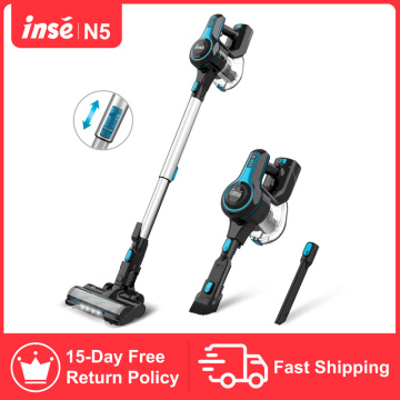 INSE Cordless Vacuum Cleaner Handy and Extendable, Lightweight Quiet Powerful Suction 130W Rechargeable Stick Handheld Vacuum