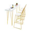 Louis Fashion Cafe Furniture Sets Nordic Gold Iron Chair Long Table Milk Tea High Bar Near the Wall Family Leisure Table