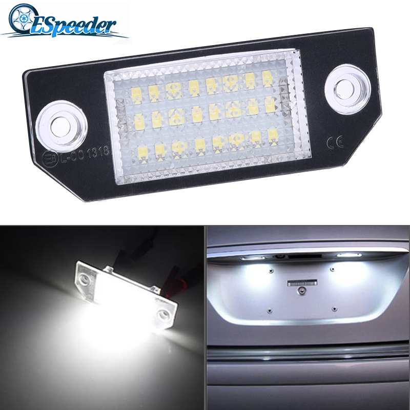 ESPEEDER 1PC 12V Car License Plate Lights Number Accessories Lamps Tail Light For 03-18 Ford Focus C-MAX 03-08 MK2 1PCS