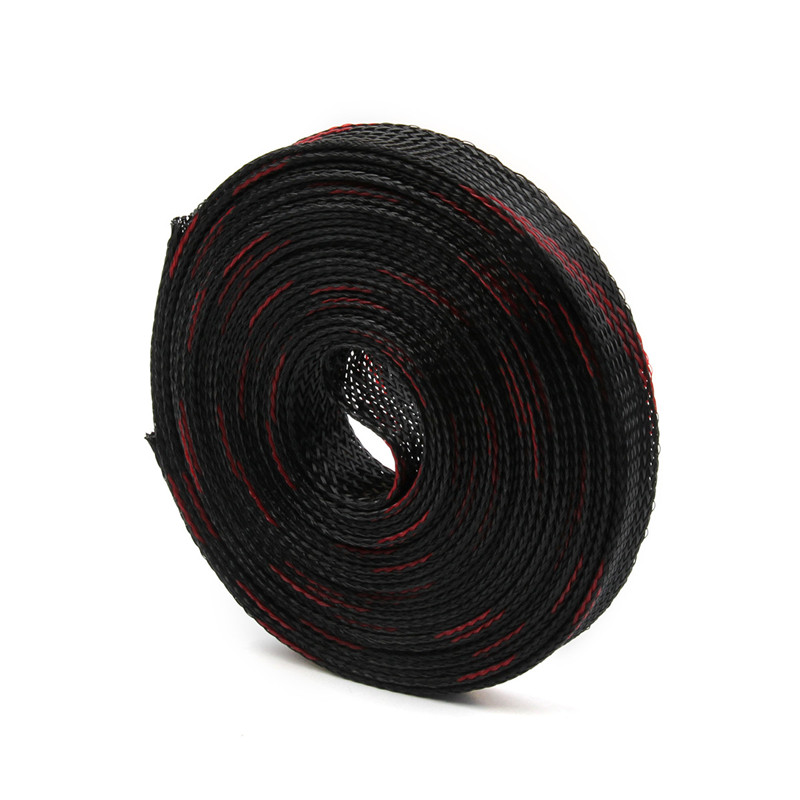 Dropship 5M 12mm Braided Sleeve Tight PET Expandable Nylon Snakeskin Mesh Insulation Cable Sleeves Wire Gland Cables Protecting