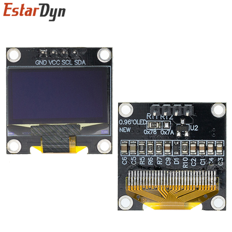 10pcs 0.96" SPI/IIC I2C Communicate White/Blue/Yellow blue 0.96 Inch OLED Module 128X64 OLED LCD Display Module For ARDUINO