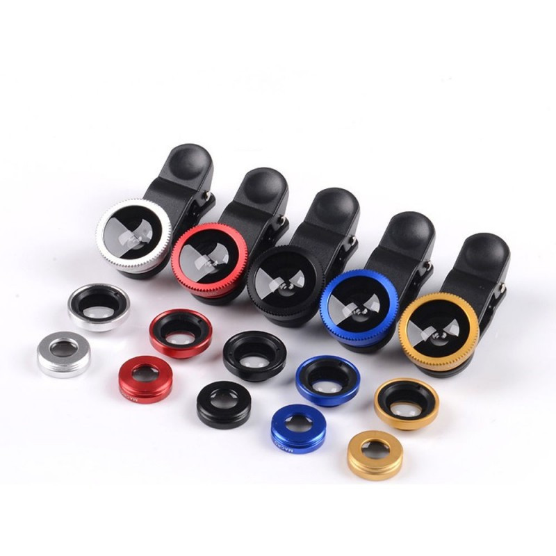3 In 1 Fish Eye Lens Wide Angle Macro Fisheye Lens Zoom Lenses Kit With Clip For iPhone Xiaomi Samsung Mobile Phones Camera Lens