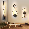 Modern LED Wall Lamp For Living Room Bedroom Bedside Black Aisle Corridor Stairs Decoration Indoor Home Sconce Lighting Fixtures