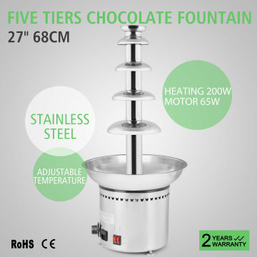 VEVOR Chocolate Fountain Machine 80cm/31.5 inch Stainless Steel Auto Temperature Control 86-302℉ for Wedding Parties, 5 Tiers