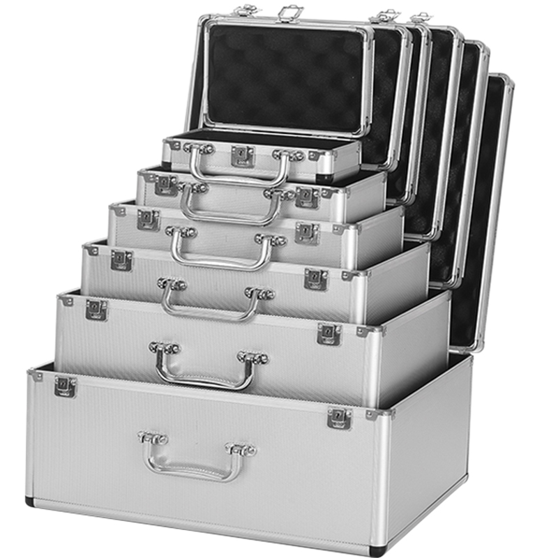 Portable Aluminum Tool Box Safety equipment Toolbox Instrument box Storage Case Suitcase Impact Resistant Case With Sponge