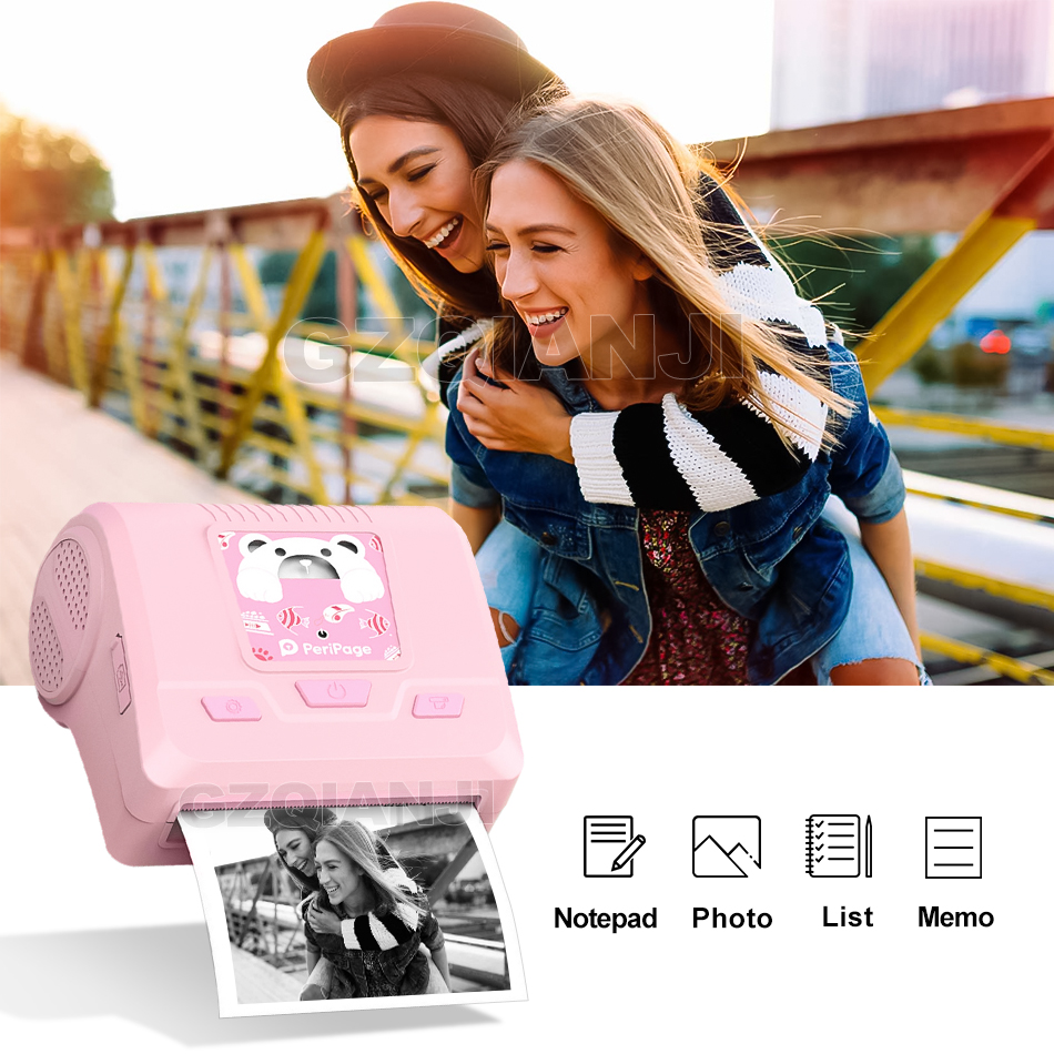 NEW! Peripage 80mm Mini Pocket Photo Thermal Printer Portable Bluetooth Printer 3 inch For Mobile Android iOS Phone Windows syst