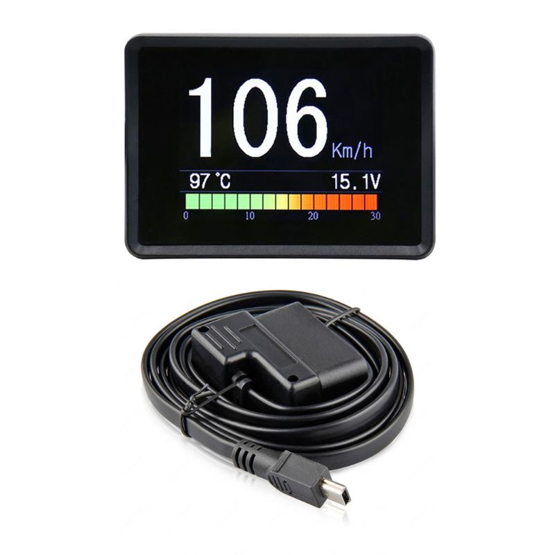 Universal Car Smart Digital Meter Head Up Display OBD II System Fuel Temp Gauge
