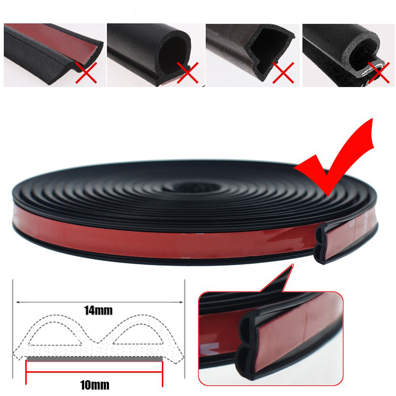 Car Door Rubber Edge Seal Strips Universal B Type Protector Rubber Soundproof Sealing Auto Trunk Sound Insulation Accessories
